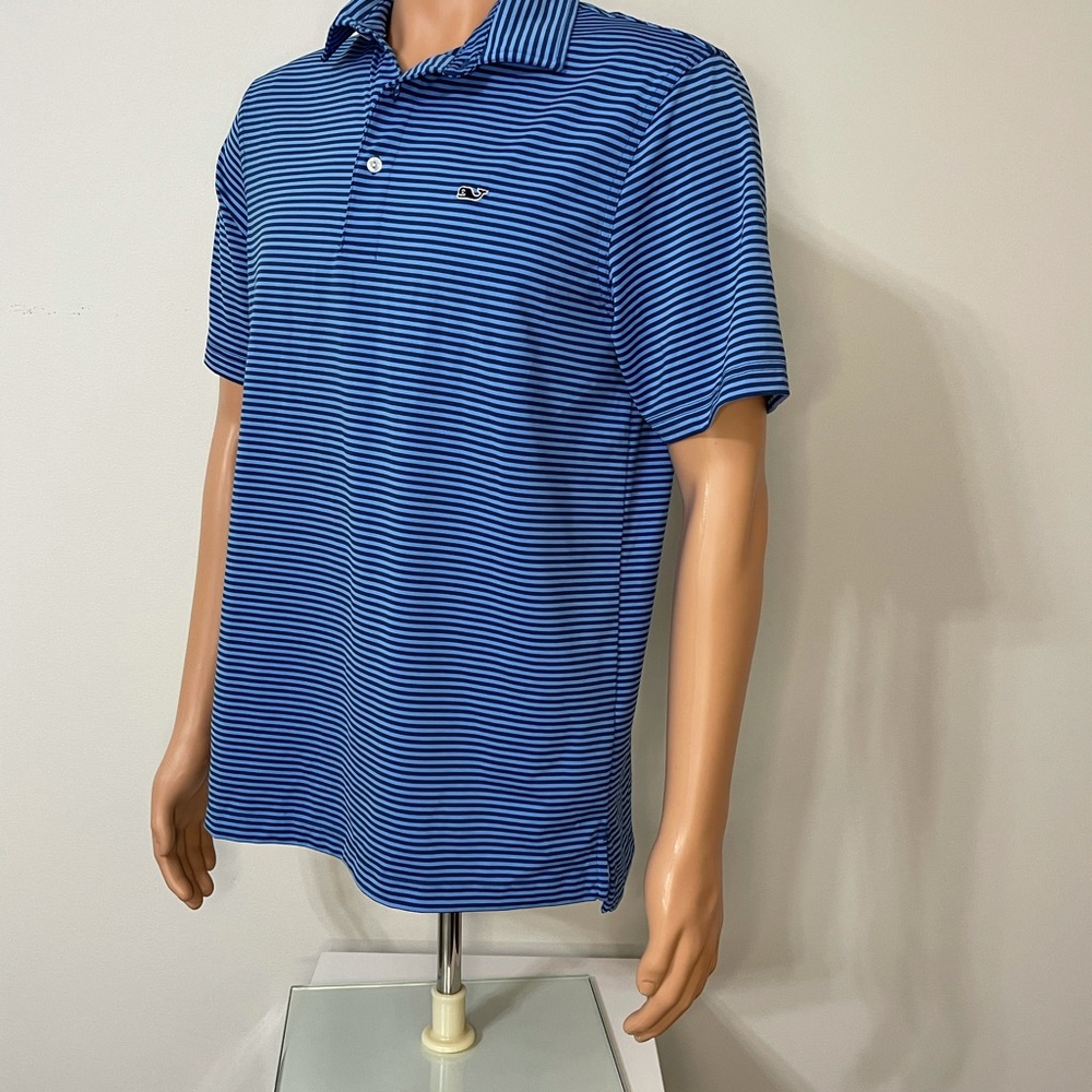 Vineyard Vines Blue Striped Polo, sz S, like-new